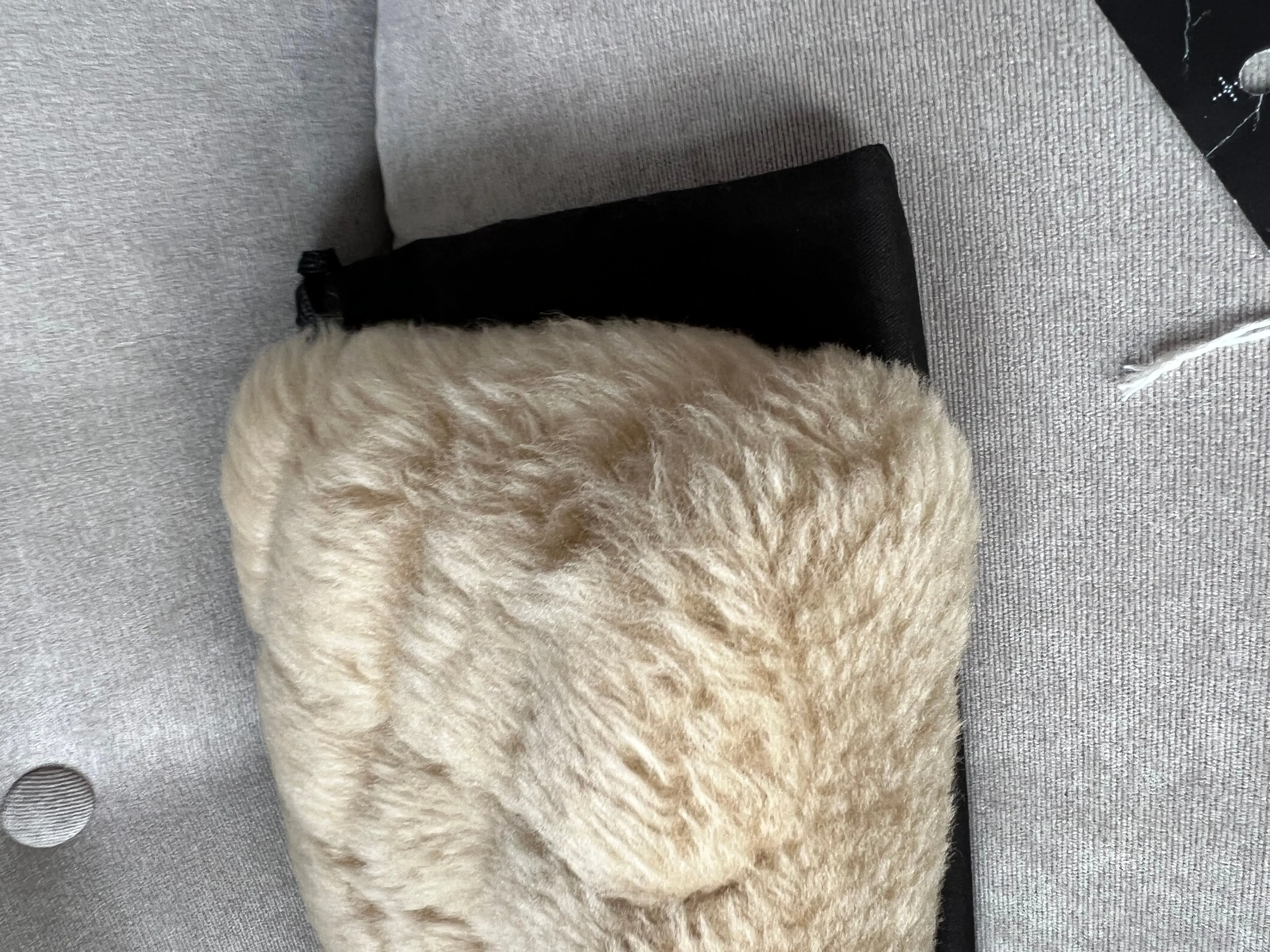 Yves Saint Laurent (YSL) Puffer Clutch Pouch in Shearling