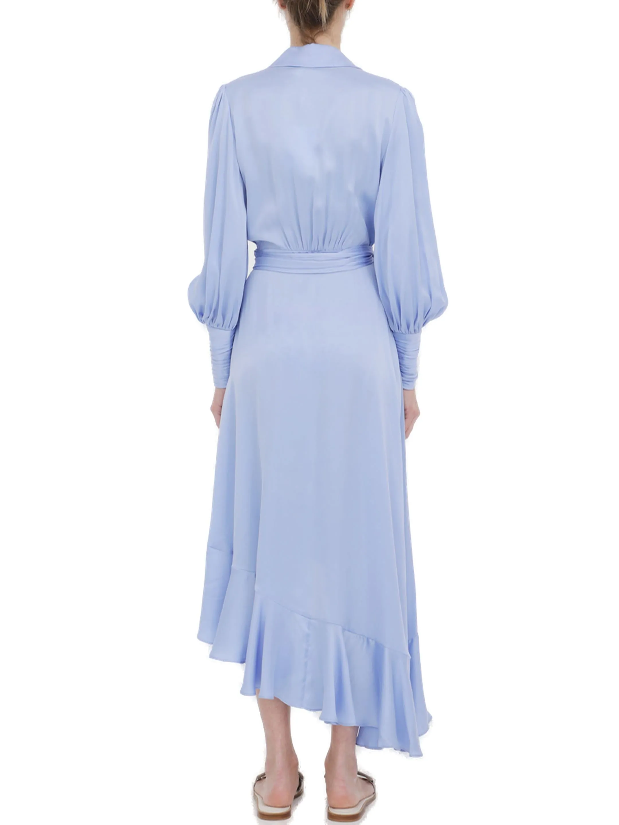 Zimmermann Asymmetric V-Neck Wrap Dress